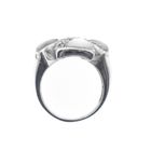 Image 5 of Silver ring with mother of pearl and marcasite