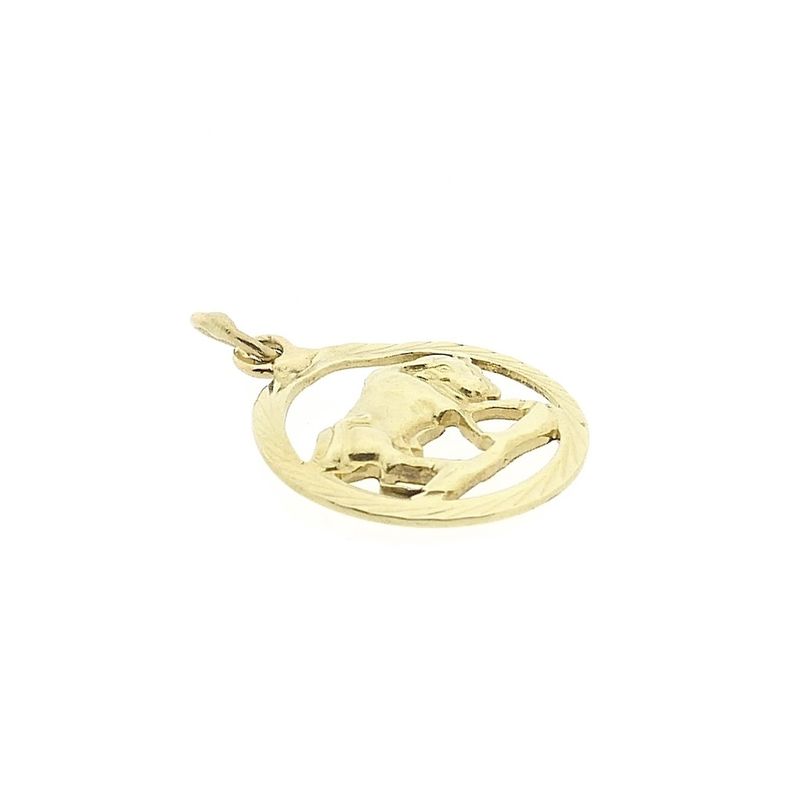 Image 3 of Gold zodiac sign pendant; Taurus