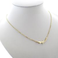 Gold necklace with a fixed pendant with zirconia | 42 cm