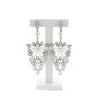 Image 1 of UTOPIA Art Deco white gold earrings with pearl and diamond 3.50 ct.