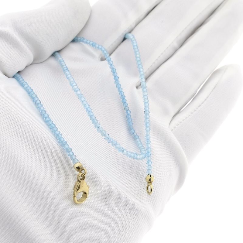 Image 9 of 9 carat light blue topaz bead necklace
