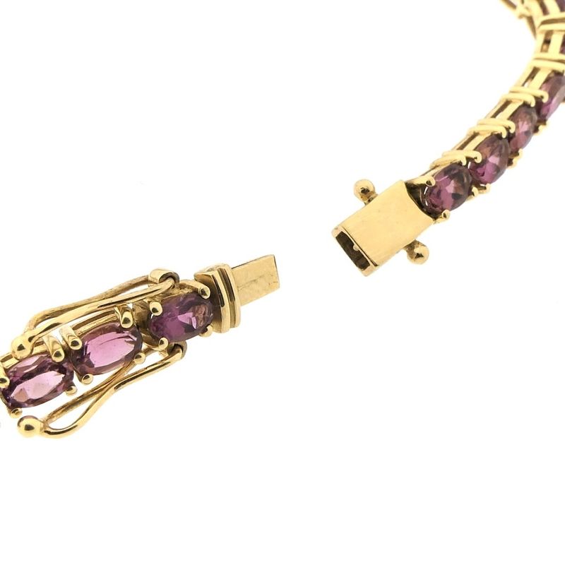 Image 7 of Gold bracelet with pink tourmaline | 18 cm