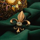 Image 2 of Rose gold French lily pendant with rose-cut diamond | Approx. 0.30 ct.