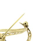 Image 8 of Vintage gold round fantasy brooch with red stones