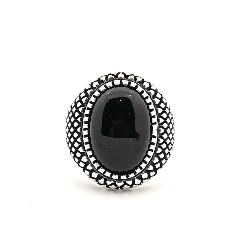 Image 4 of Silver signet ring with onyx