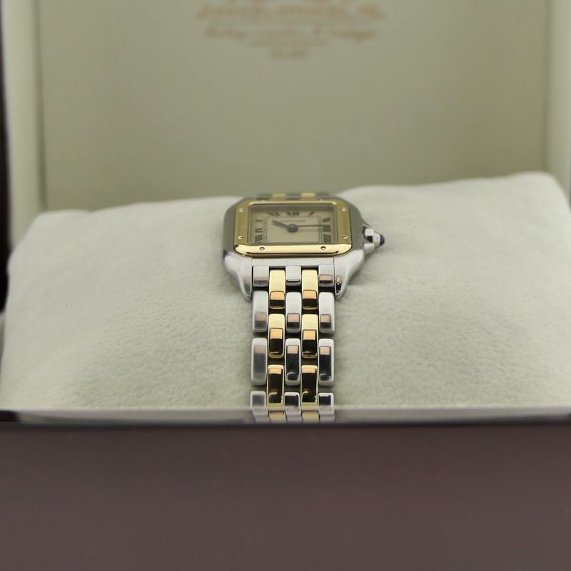 Image 18 of Cartier Panthère '2 Row'; 18k gold/steel women's watch