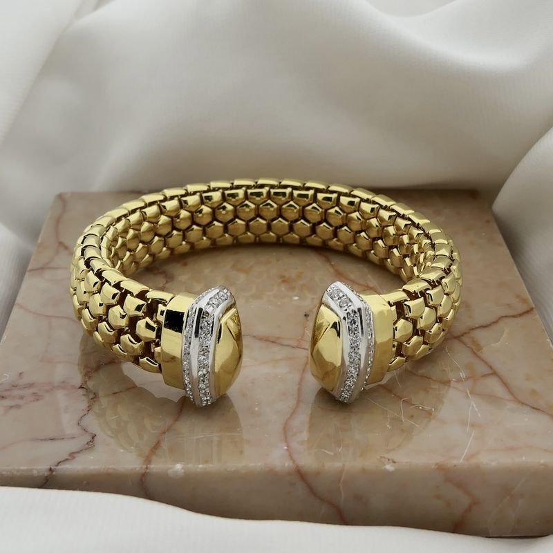Image 9 of Fope bicolor gold bracelet with diamond 0.80 ct