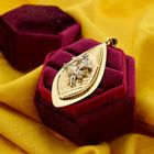 Image 2 of Bicolor Floral Gold Pendant with Zirconia