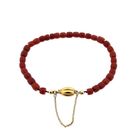 Image 3 of Blood Coral Bracelet with Gold Clasp