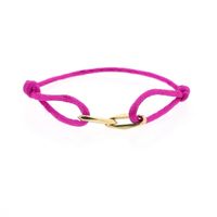 Forever Knots® Handmade Magenta Satin Bracelet with Gold Link