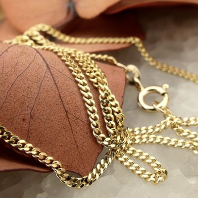 Image 2 of Gold gourmet link chain | 45 cm