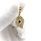 Afbeelding 11 van Gouden hanger van een blad met granaat