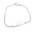 Image 3 of White gold gourmet link children's bracelet with engraving plate