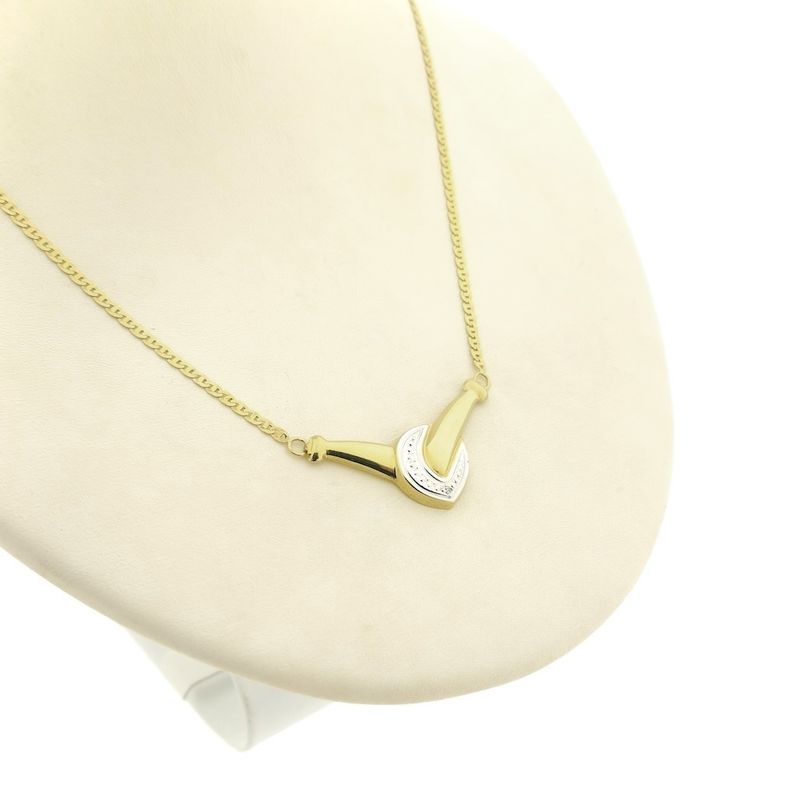 Image 3 of Two-tone necklace with a fixed pendant and a 0.005 ct. diamond | 46 cm