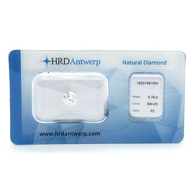 Image 1 of 0.76 ct brilliant cut diamond F P2 - HRD Certificate