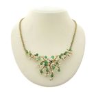 Image 1 of Gold necklace with pearl and Imperial jade | 42 cm