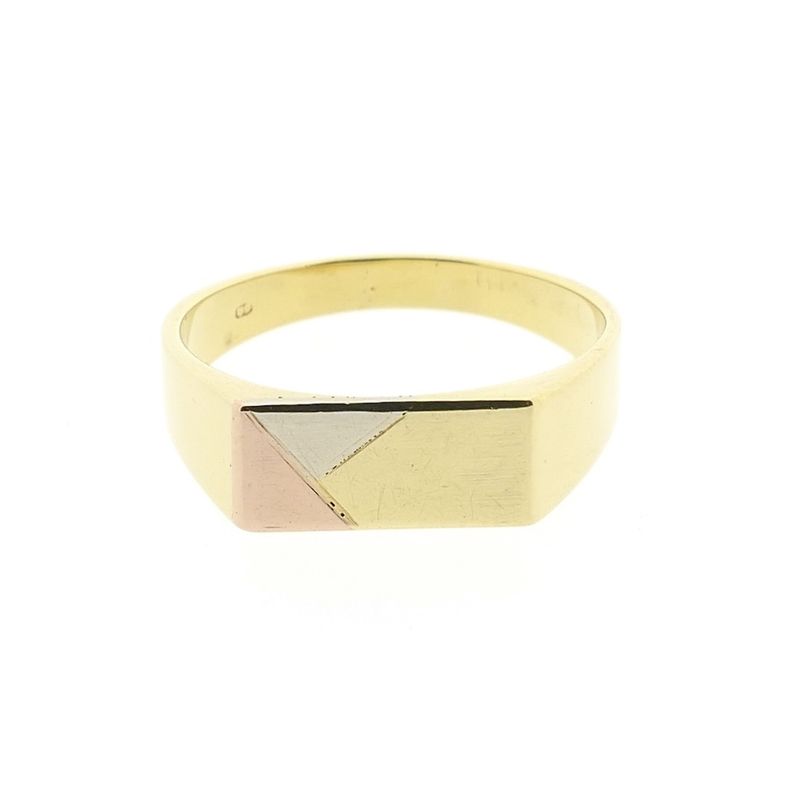 Image 3 of Tricolor gold signet ring | Men