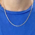 Image 8 of Two-tone gold navy link necklace | 51.5 cm