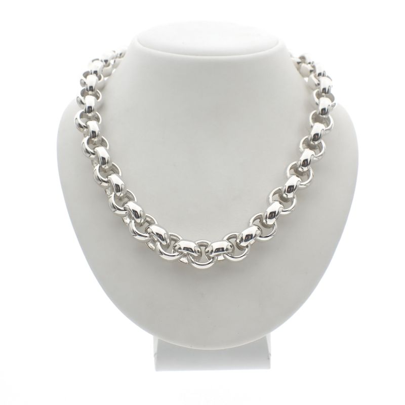 Image 1 of Silver robust jasseron necklace | 45 cm