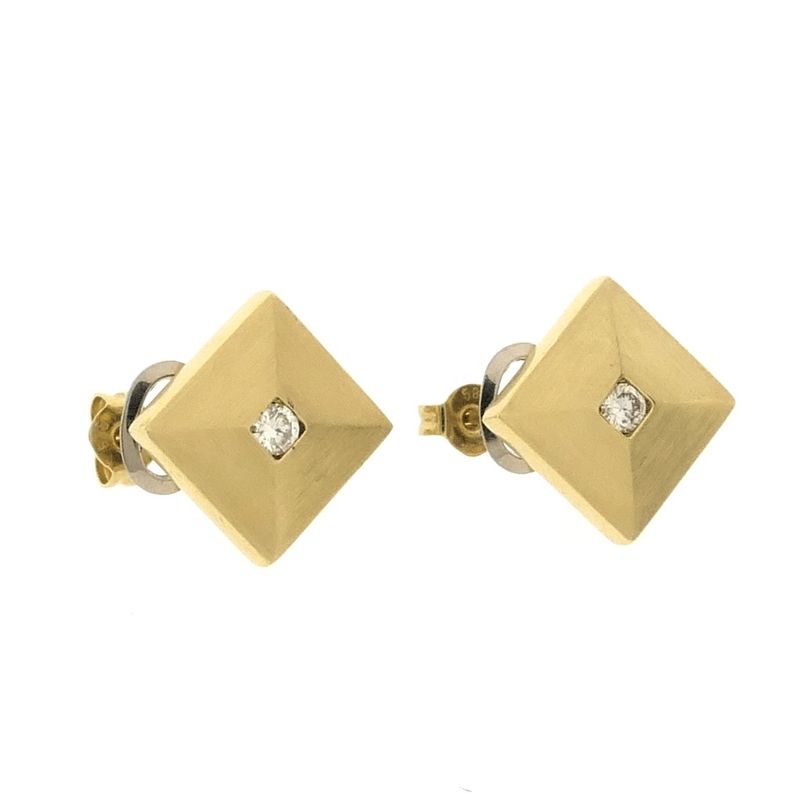 Image 5 of Gold stud earrings with diamond | 0.26 ct.