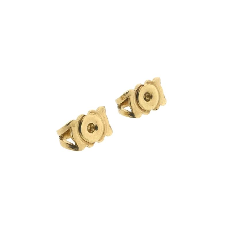 Image 7 of Victorian gold and silver stud earrings with diamonds; Approx. 0.40 ct.