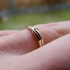 Image 12 of Two-tone gold solitaire ring with diamond; 0.025 ct.