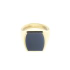 Image 2 of Gold pinky ring with blue layered stone; Men