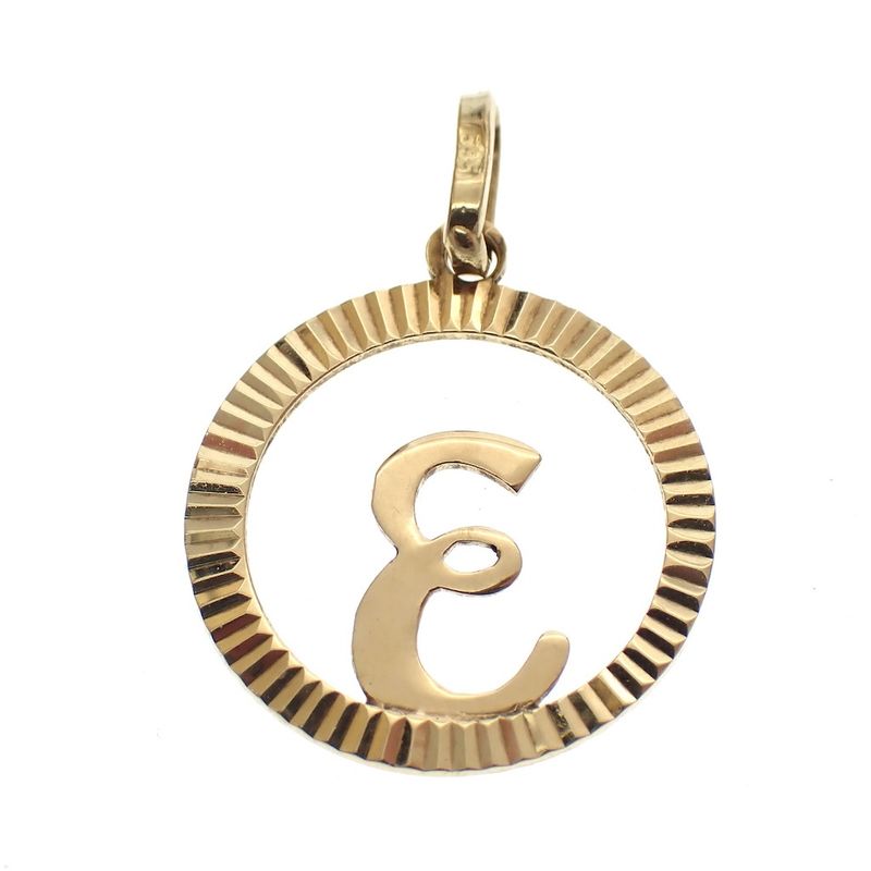 Image 1 of Gold pendant of the letter E