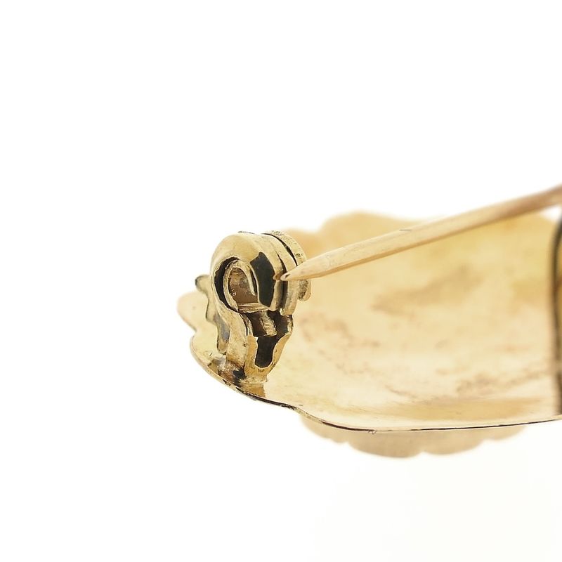 Image 4 of Vintage gold brooch with carnelian