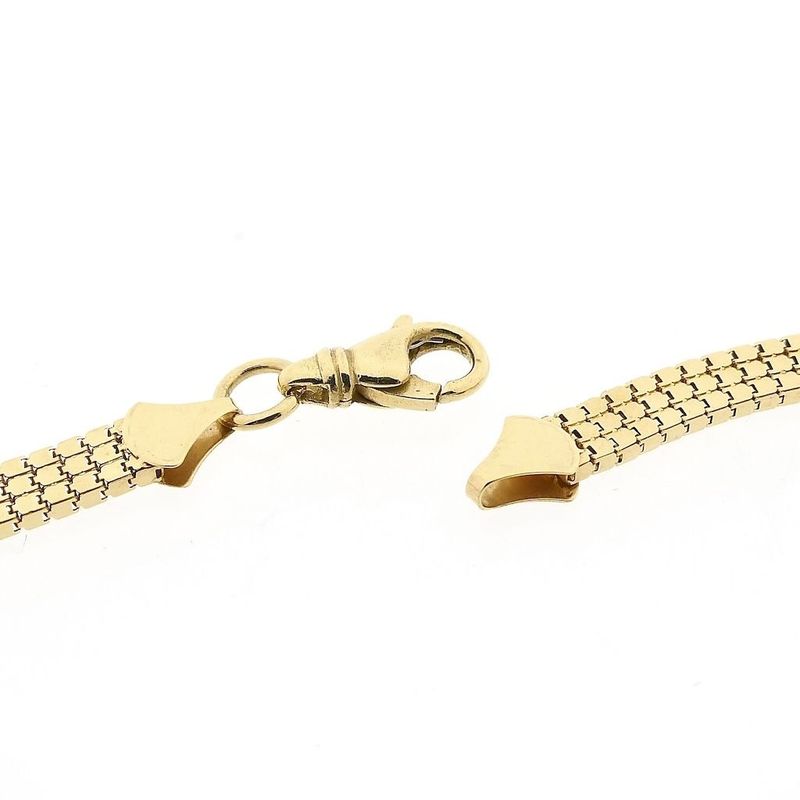 Image 5 of Gold Flat Snake Link Necklace with Zirconia