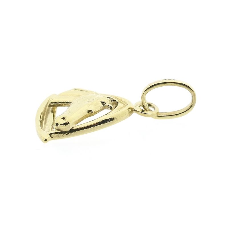 Image 9 of Gold pendant of a horse's head with a bracket