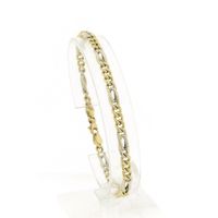 18K Two-tone gold Figaro link bracelet | 20 cm