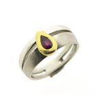 Image 1 of Two-tone platinum ring with ruby