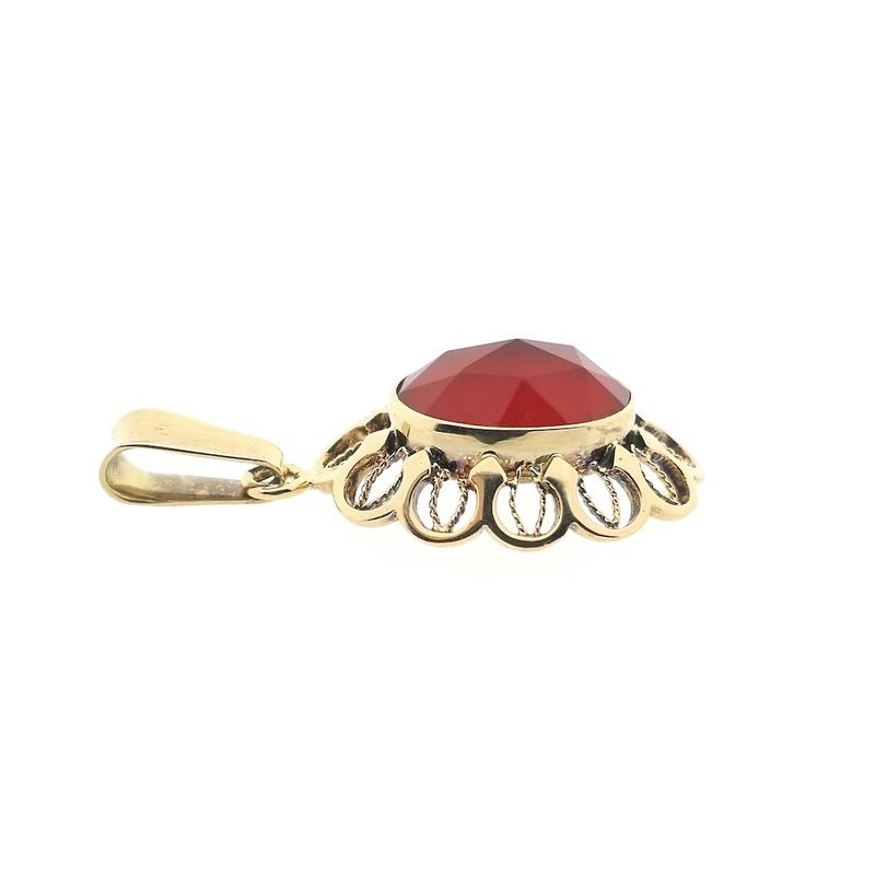 Image 4 of Vintage gold pendant with carnelian