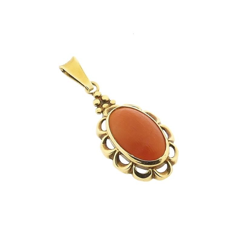 Image 7 of Gold pendant with red coral | Vintage