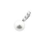 Image 11 of 18-karat white gold pendant with pearl and diamond | 0.18 ct.