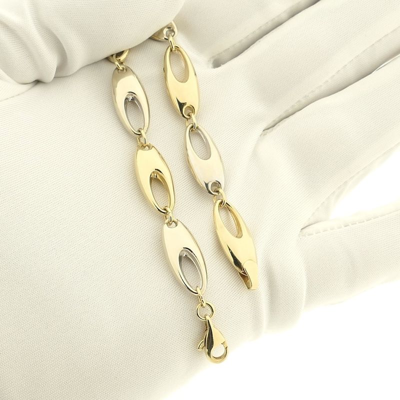 Image 9 of Two-tone gold fantasy link bracelet