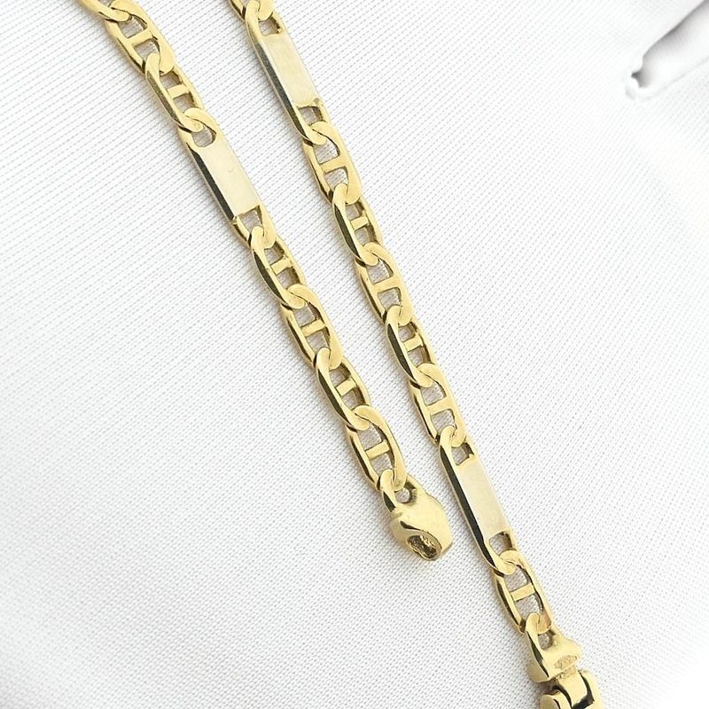 Image 8 of Two-tone gold navy link bracelet