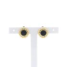 Image 1 of Antique gold clip-on earrings with garnet