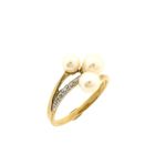 Image 1 of 8K Ring with pearls and diamonds | 0.005 ct.