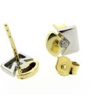 Image 6 of Bicolor gold stud earrings with zirconia