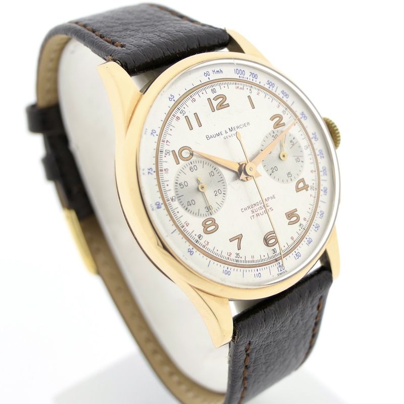 Image 3 of Baume Mercier Vintage Chronograaf; 18k. gouden heren horloge