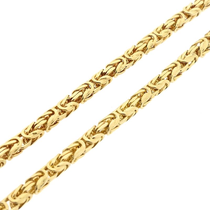 Image 8 of Gold Square Byzantine Link Necklace; Midas