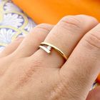 Image 4 of Two-tone gold ring with diamond; 0.07 ct.