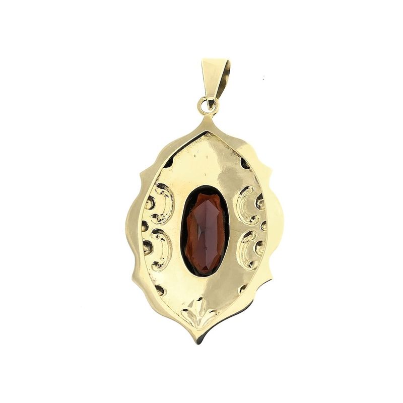 Image 6 of Vintage gold pendant with garnet.
