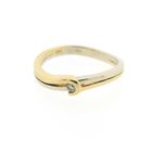 Image 4 of Two-tone gold solitaire ring with diamond; 0.025 ct.