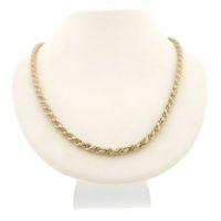 Two-tone gold twisted necklace | 61 cm