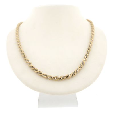 Image 1 of Two-tone gold twisted necklace | 61 cm