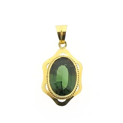 Image 1 of Gold pendant with peridot stone