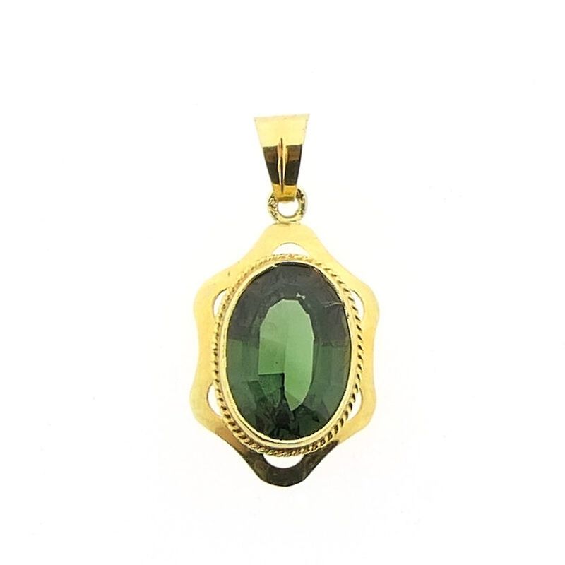 Image 1 of Gold pendant with peridot stone